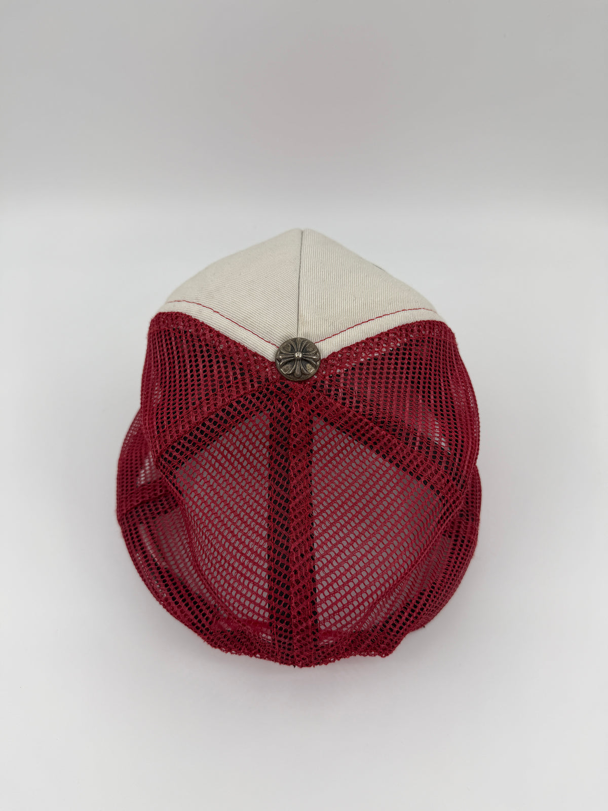 CHROME HEARTS FUCK HOLLYWOOD, USA TRUCKER HAT - RED/WHITE/BLACK