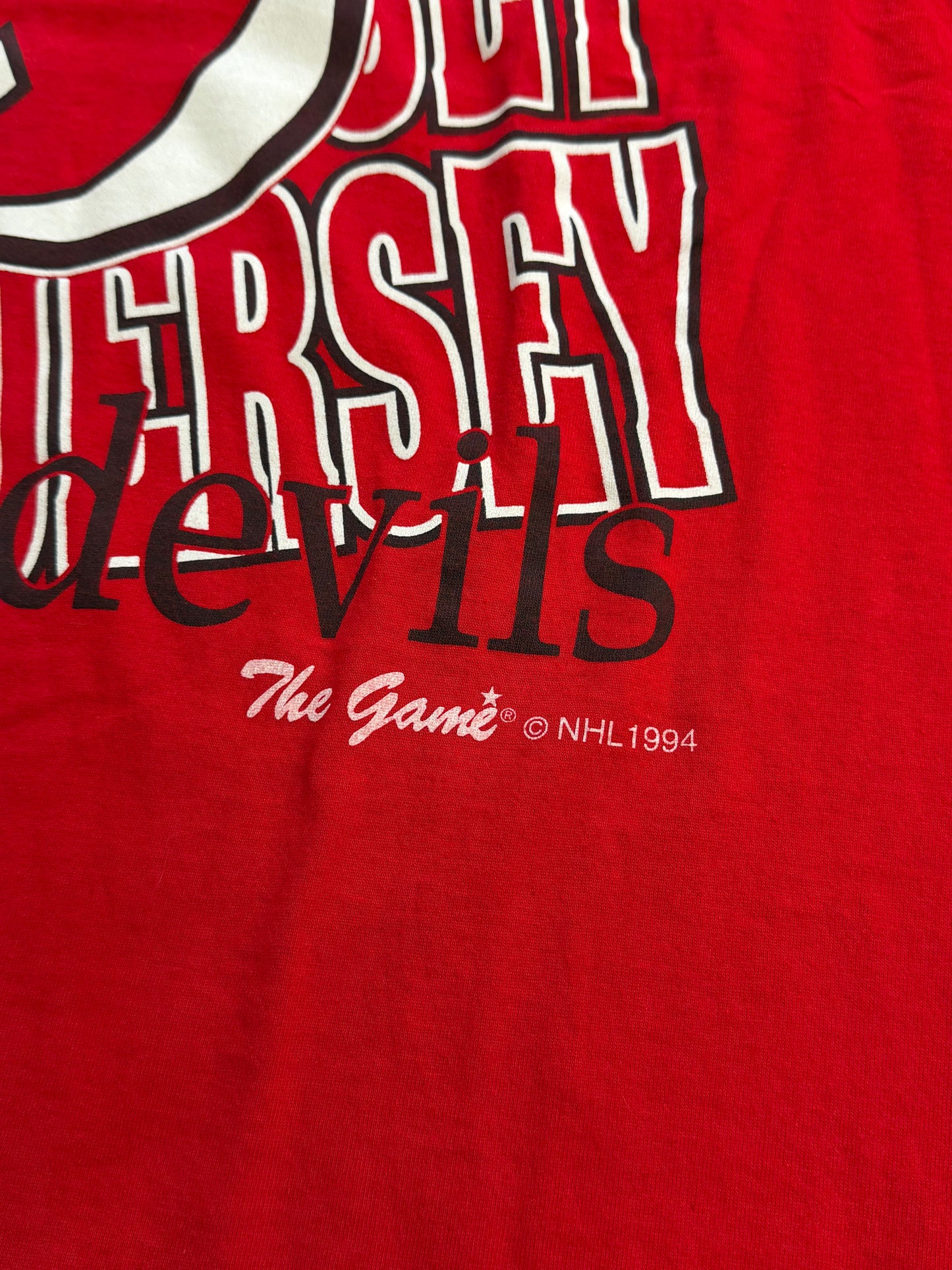 1994 THE GAME NEW JERSEY DEVILS BIG LOGO TEE