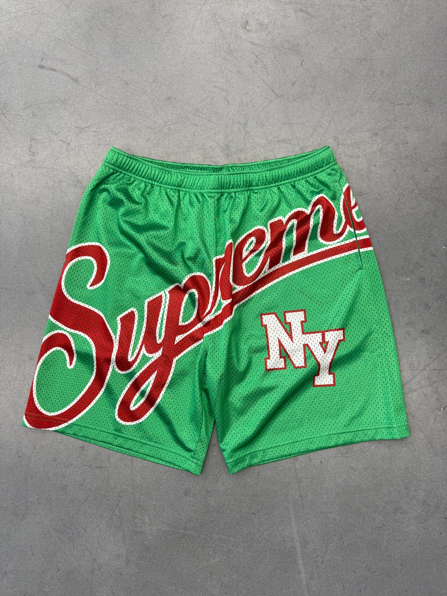 SS24 SUPREME BIG SCRIPT MESH SHORTS