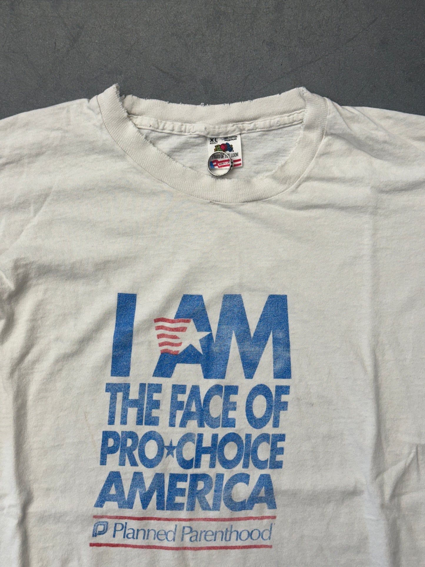 90S I AM THE FACE OF PRO CHOICE AMERICA PLANNED PARENTHOOD TEE (FOTL TAG)