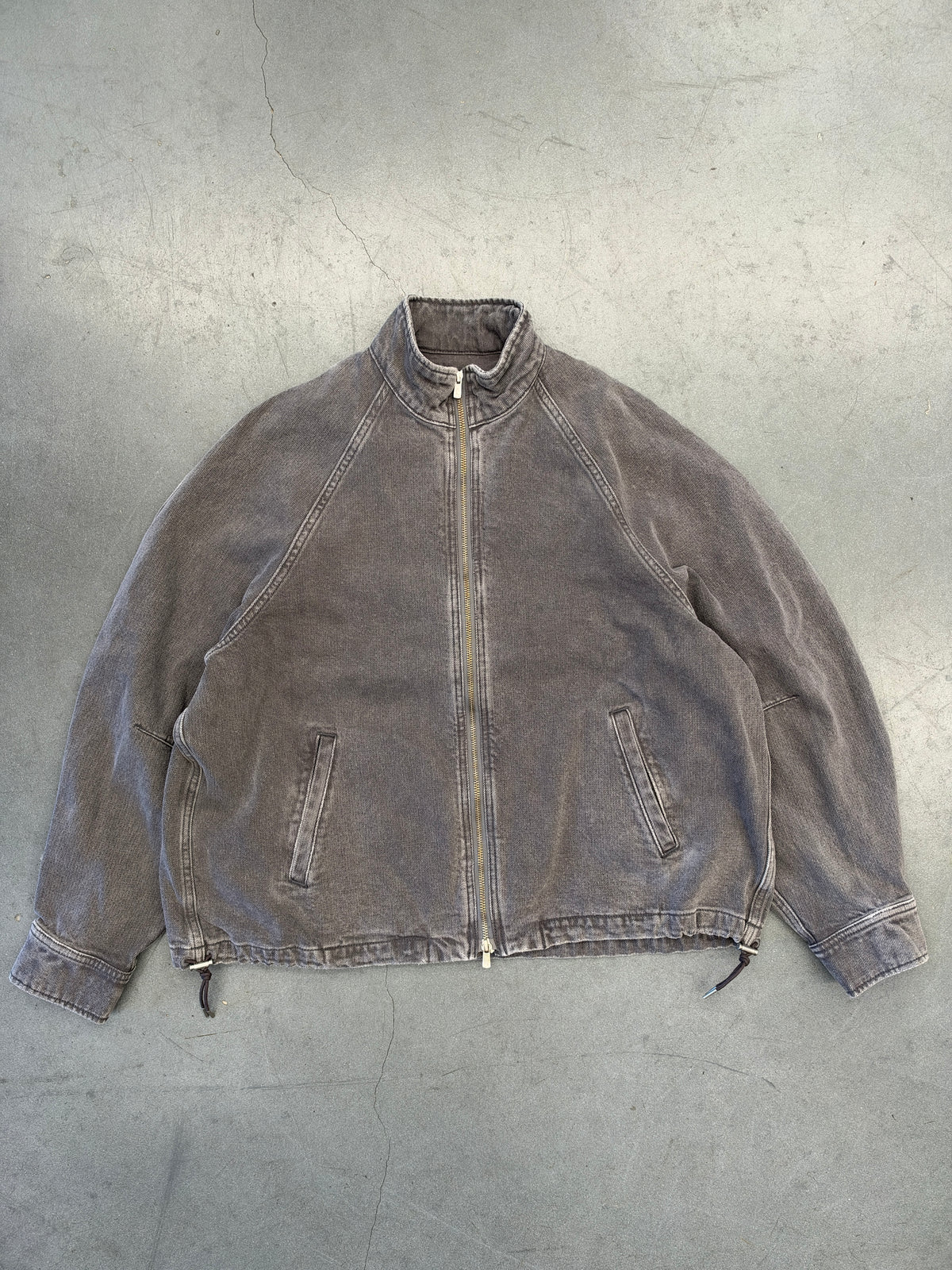 2026 FALL KITH HERRINGBONE DENIM EFRON TRACK JACKET - MINERAL