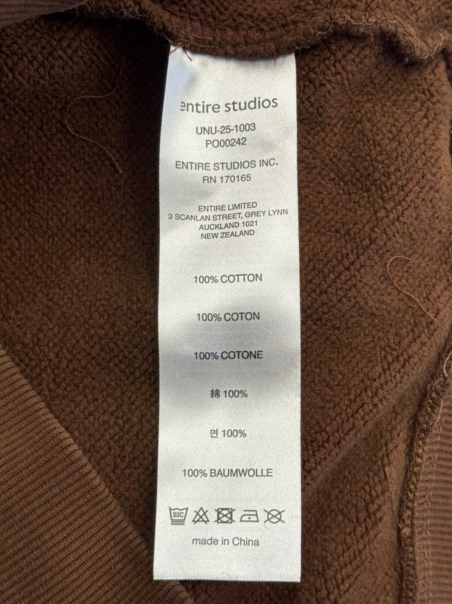 ENTIRE STUDIOS FULL ZIP HOODIE - BROWN