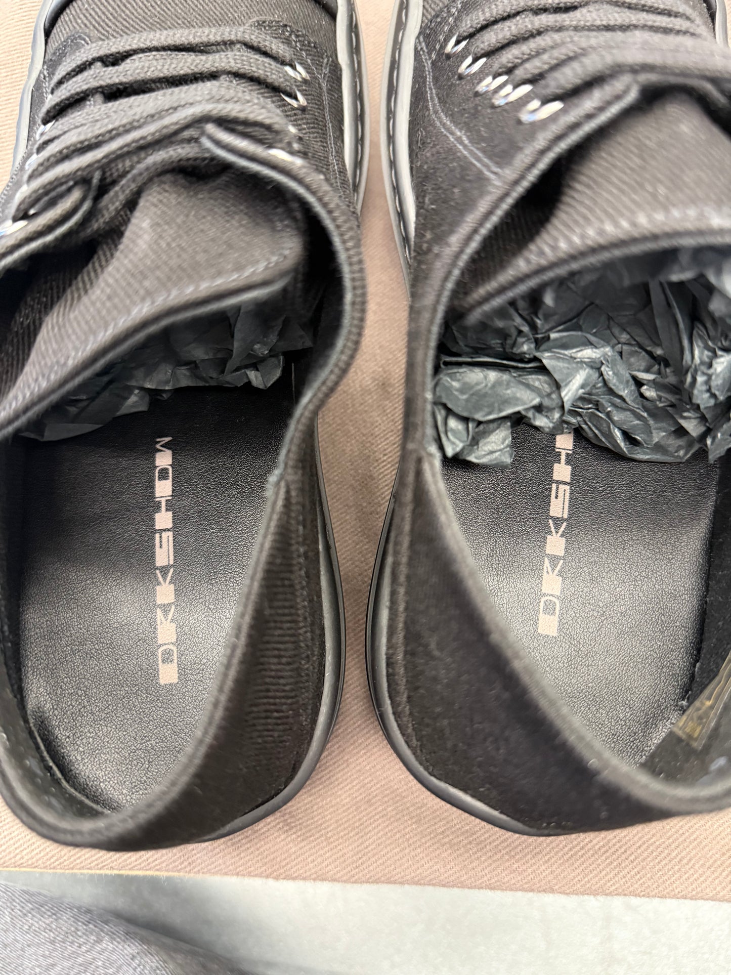 RICK OWENS DRKSHDW CANVAS SLIP ON SNEAKERS (WOMENS)