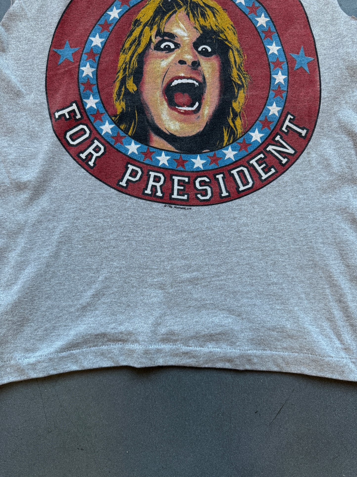 1984 OZZY OZBOURNE FOR PRESIDENT SLEEVELESS TEE (SCREEN STARS TAG)