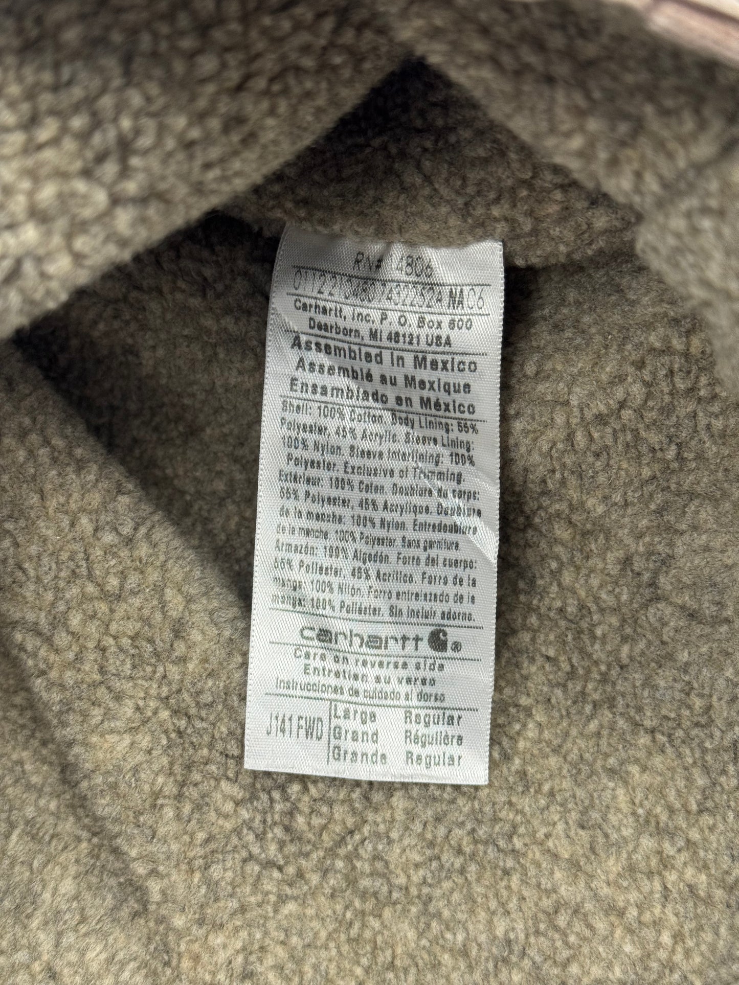 VINTAGE CARHARTT FLEECE-LINED ZIP-UP CANVAS JACKET