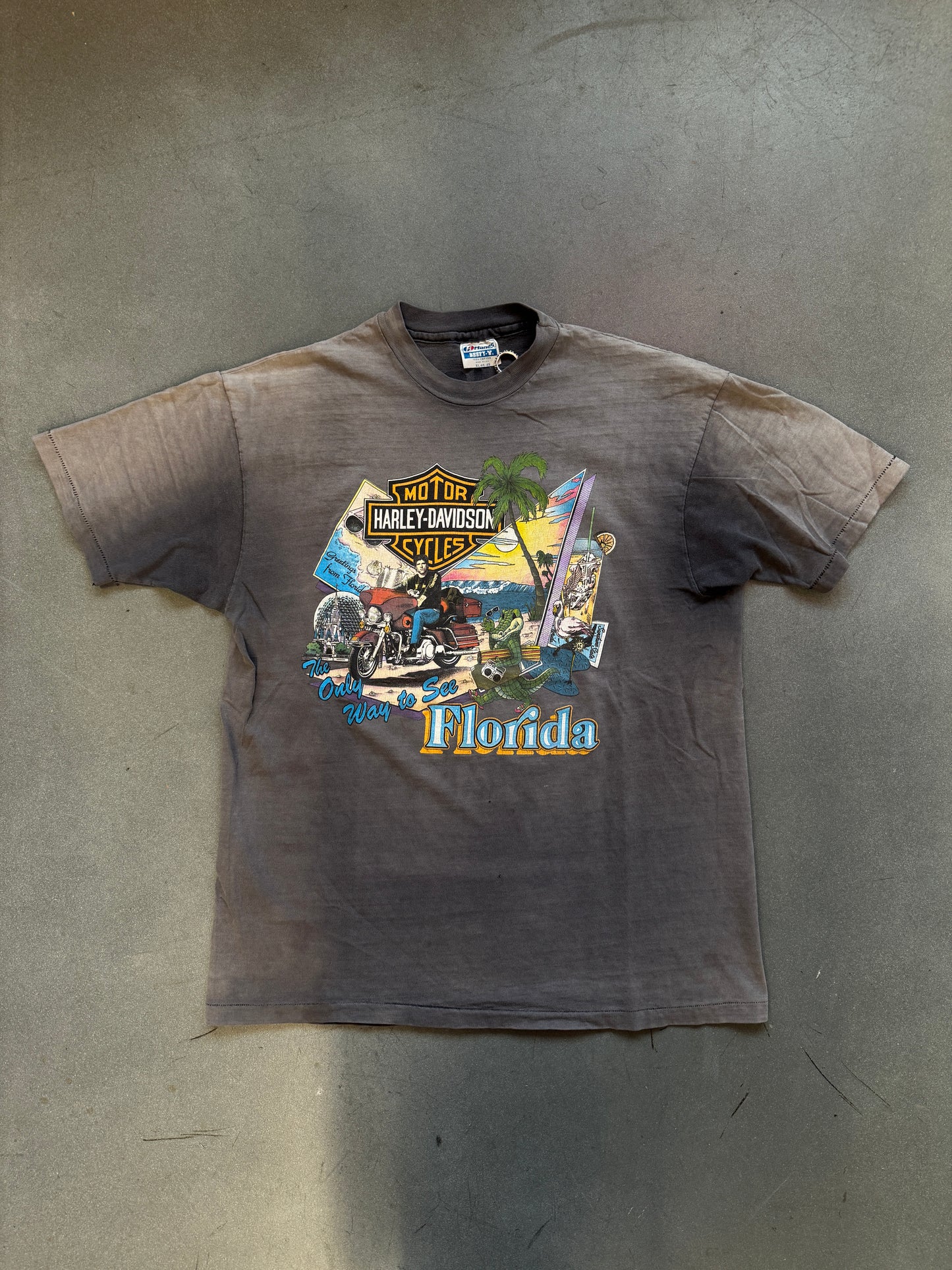 1983 HARLEY DAVIDSON SOUTH MIAMI, FLORIDA "THE DAISY GANG RIDES AGAIN" TEE (HANES TAG)