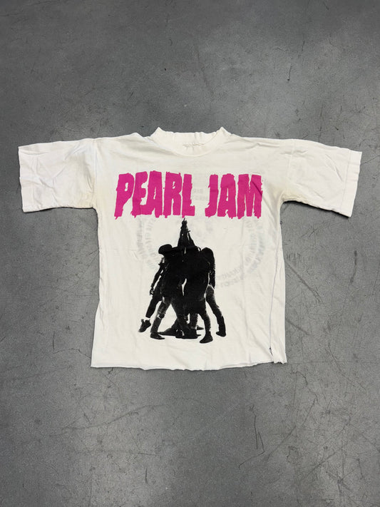 90S HELTER SKELTER PEARL JAM WORLD TOUR CROPPED AND ALTERED TEE (CUT TAG)