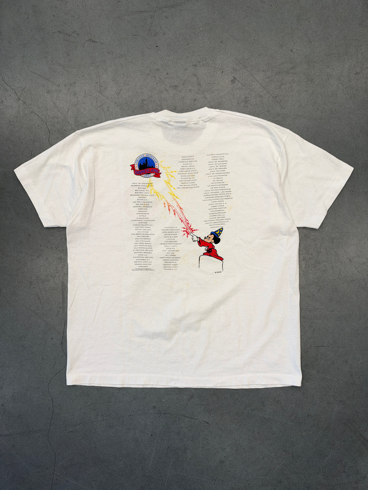 1992 FANTASIA MICKEY MOUSE SUMMER WITH DISNEYLAND TEE (WALT DISNEY PRODUCTIONS TAG)