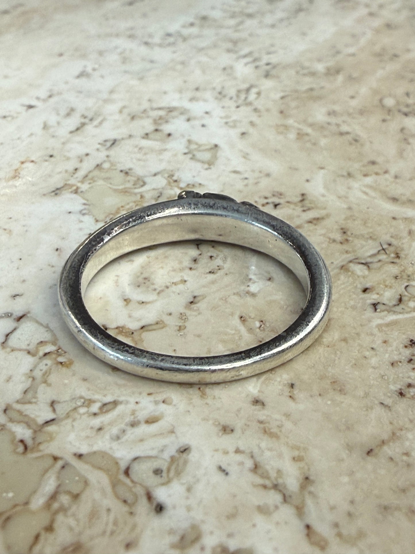 CHROME HEARTS DIAMOND BABY CLASSIC DAGGER SILVER RING (SI (5.8 GRAMS)