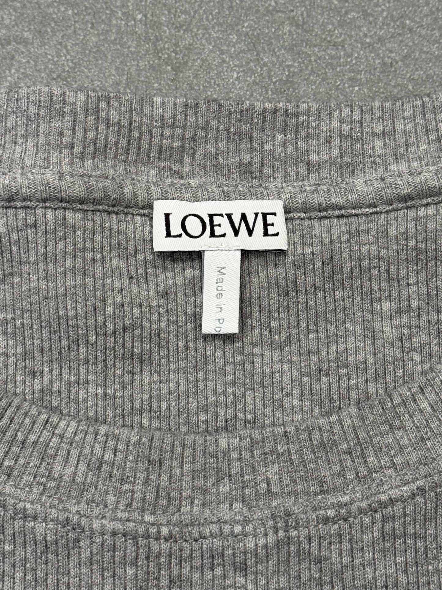 LOEWE OVERSIZED FIT LS RIBBED SHIRT - GREY