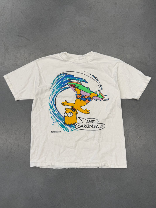 1989 BART SIMPSON AYE CARUMBA!! SURF TEE (HANES TAG)