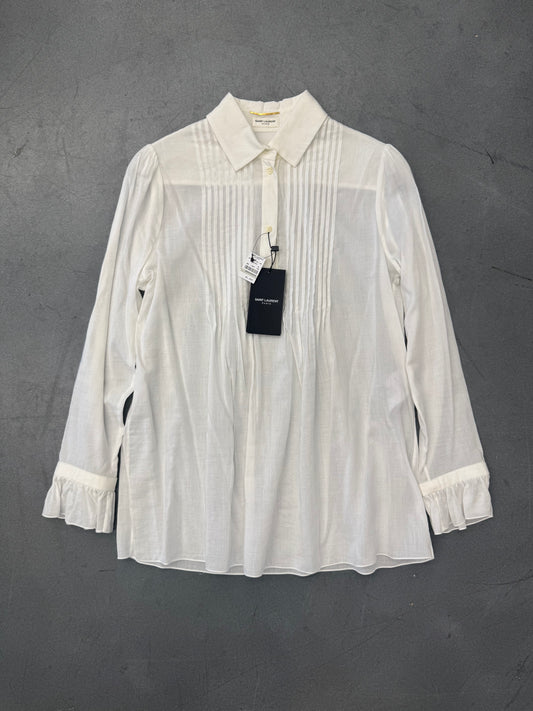2015 SAINT LAURENT PLEATED BLOUSE