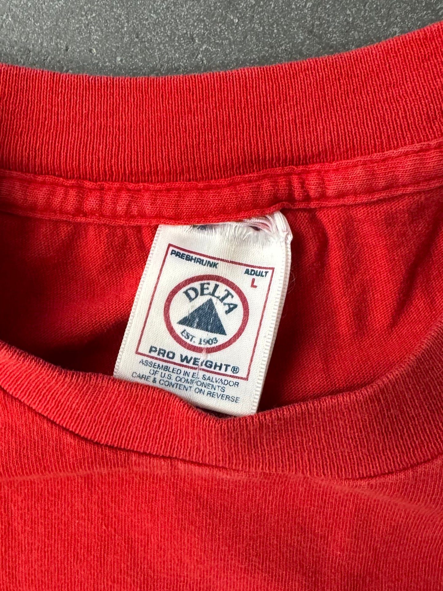 Y2K "JOHN THREE 16 ANY QUESTIONS?" JERSEY-STYLE TEE (DELTA TAG)