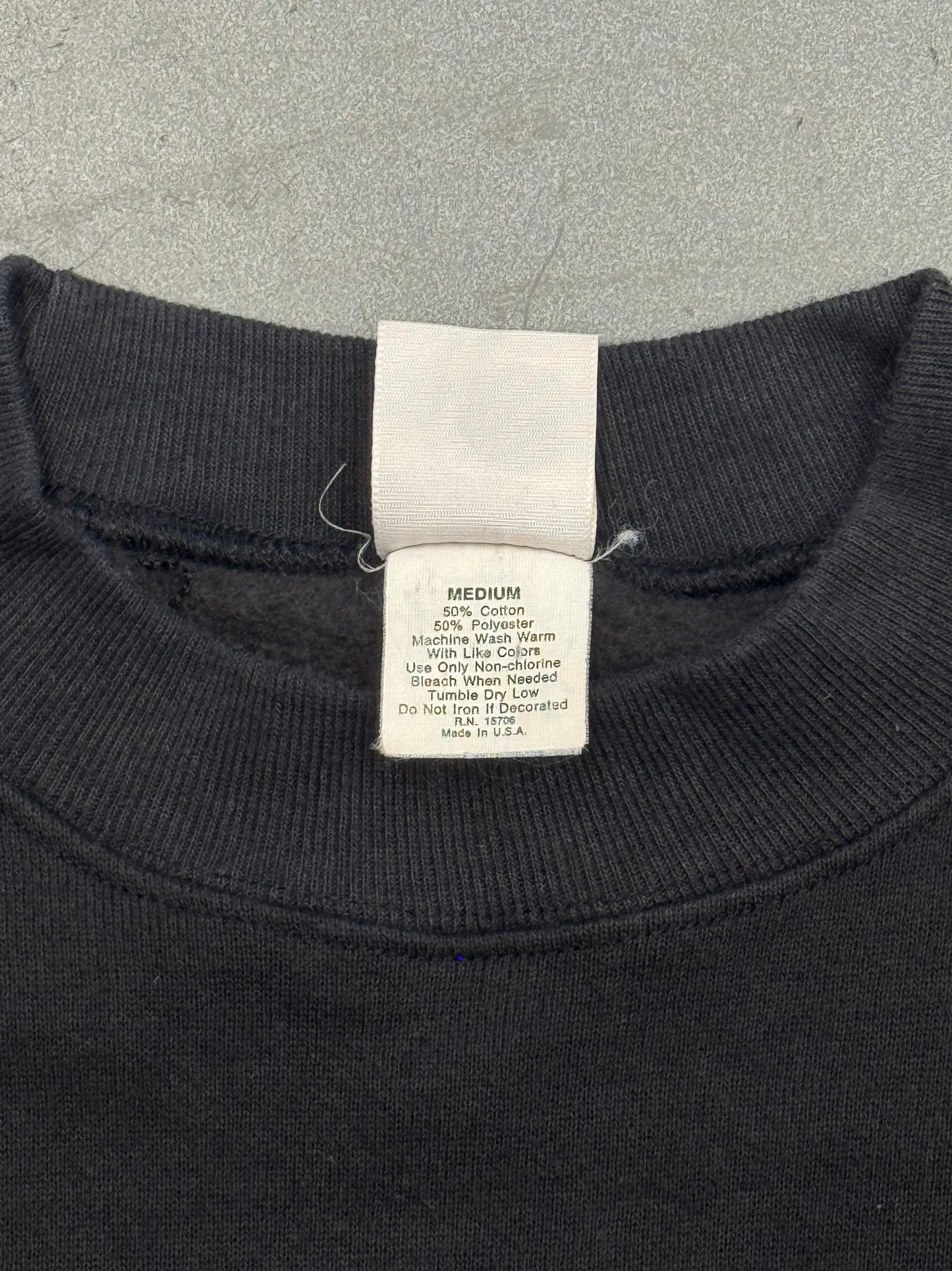 90S LOGO 7 3D EMBROIDERED MIAMI HEAT SPELLOUT LOGO CREWNECK