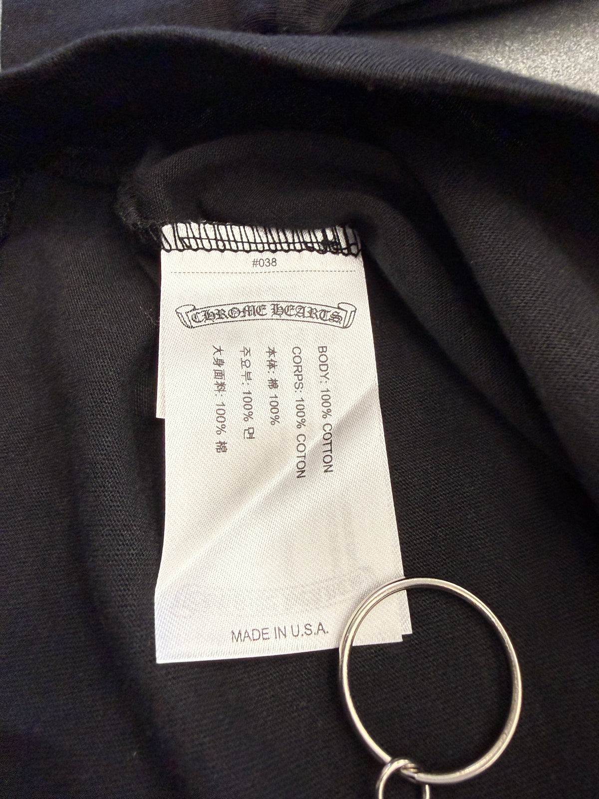 CHROME HEARTS HORSESHOE FLORAL LS - BLACK