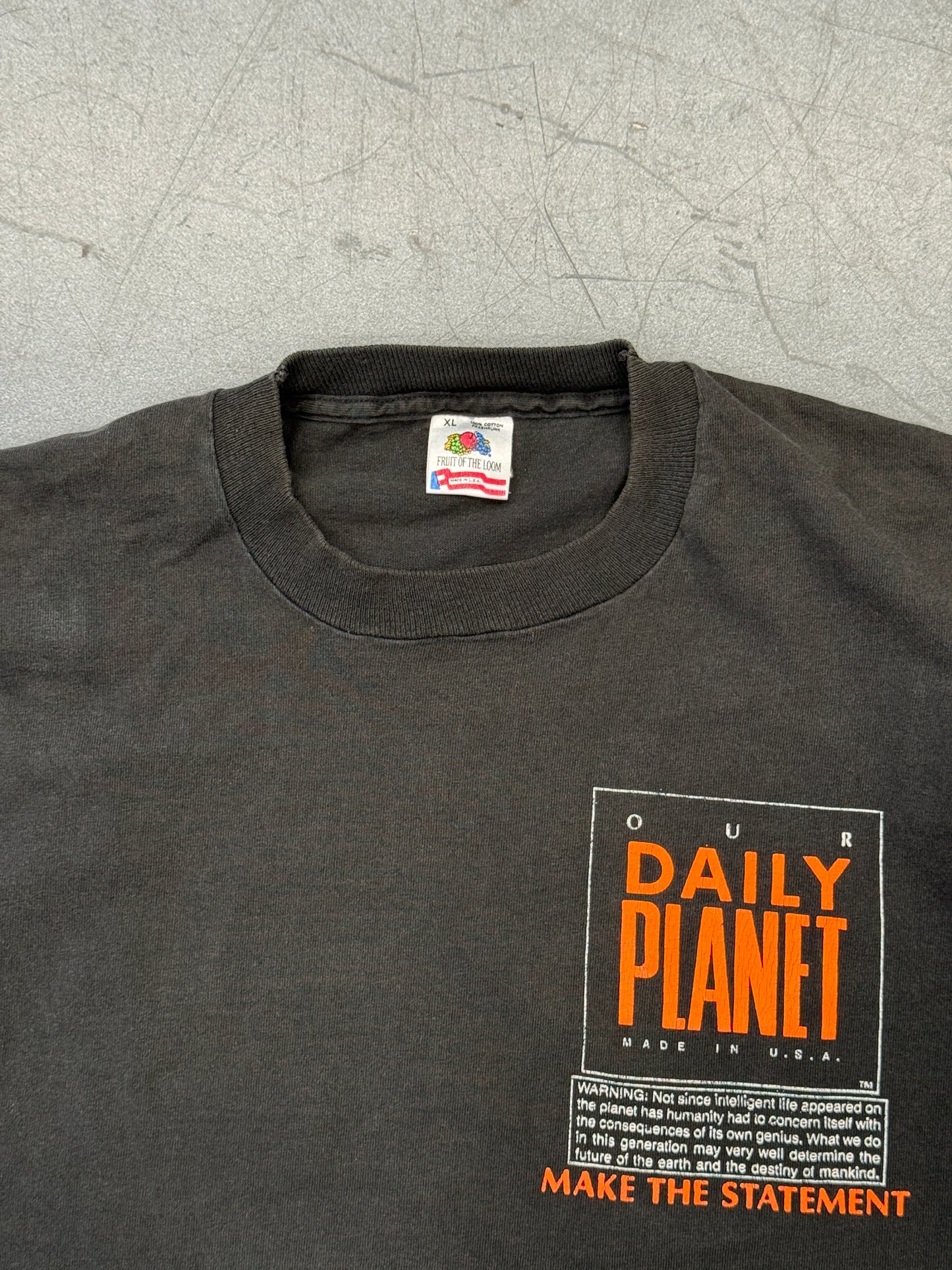 1991 OUR DAILY PLANET HANDLE WITH CARE TEE (FOTL TAG)