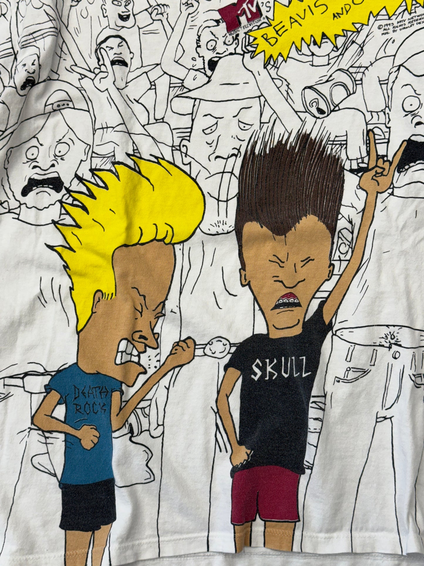 1993 BEAVIS AND BUTT-HEAD CONCERT AOP TEE (TOUCH OF GOLD TAG)