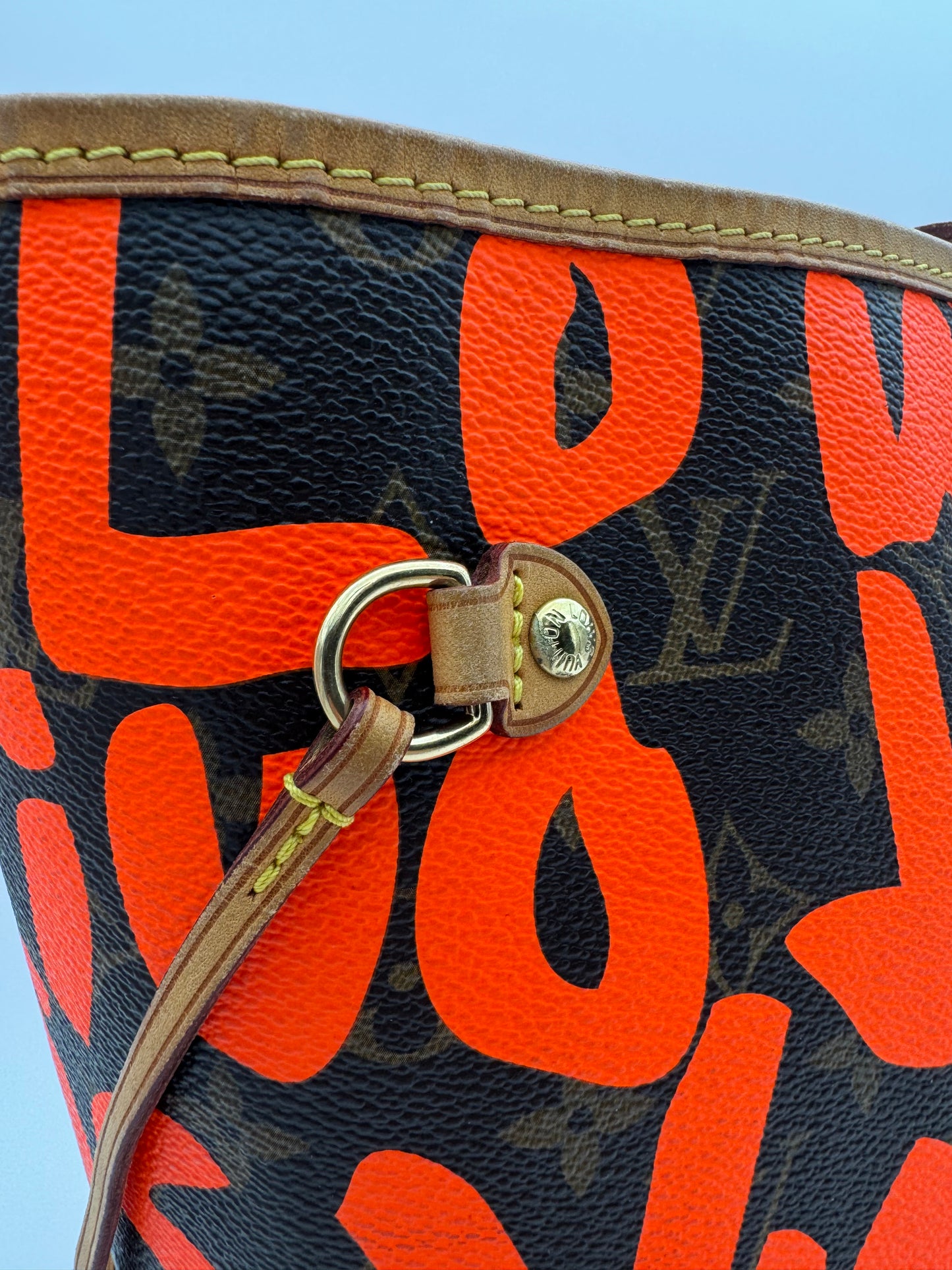 2009 LOUIS VUITTON NEVERFULL GM TOTE BAG GRAFFITI MONOGRAM BY STEVEN SPOUSE