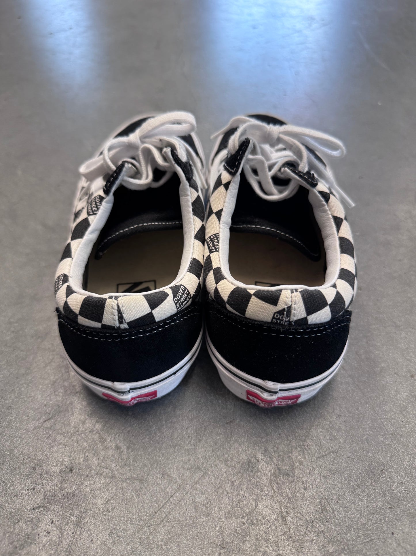 SIZE 8 VANS OLD SKOOL DSM CHECK DOVER STREET MARKET (PRE-OWNED NO NOX)