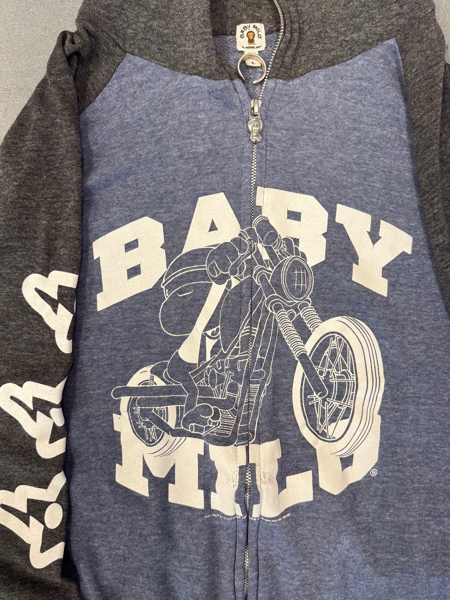 2007 BAPE BABY MILO MOTORCYCLE FULL ZIP HOODIE