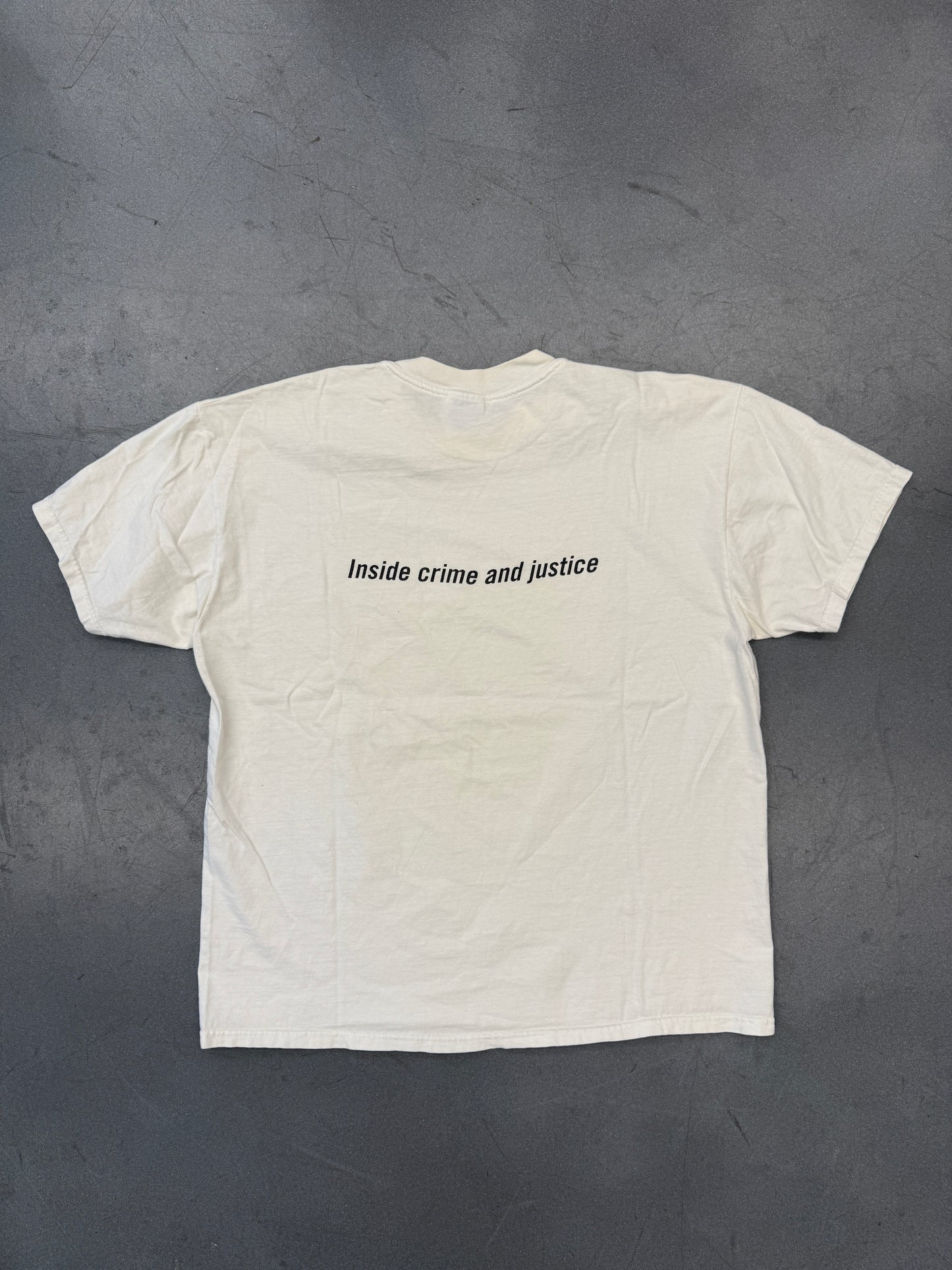 90S COURT TV "INSIDE CRIME AND JUSTICE TEE" (HANES BEEFY TAG)