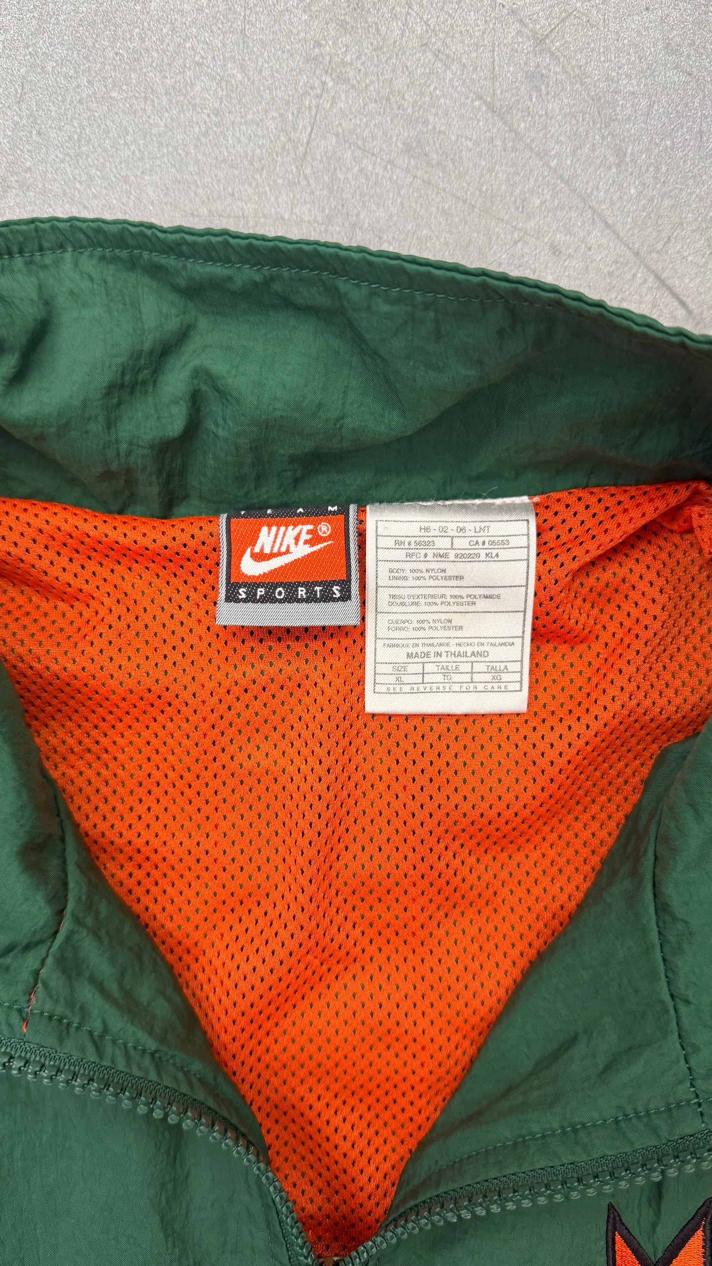 Y2K NIKE TEAM SPORTS UNIVERSITY OF MIAMI WINDBREAKER