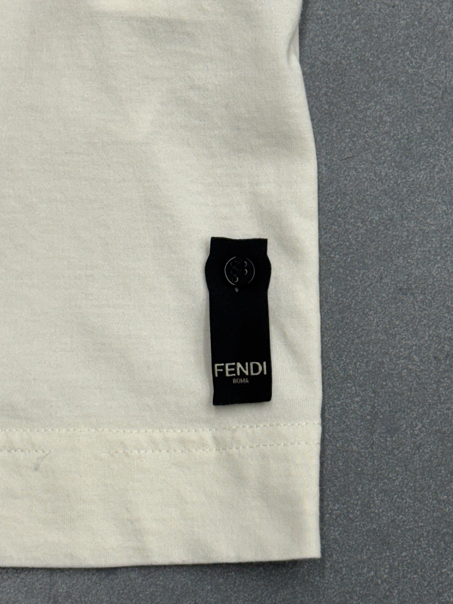 FENDI FF PADDED SUEDE LOGO TEE
