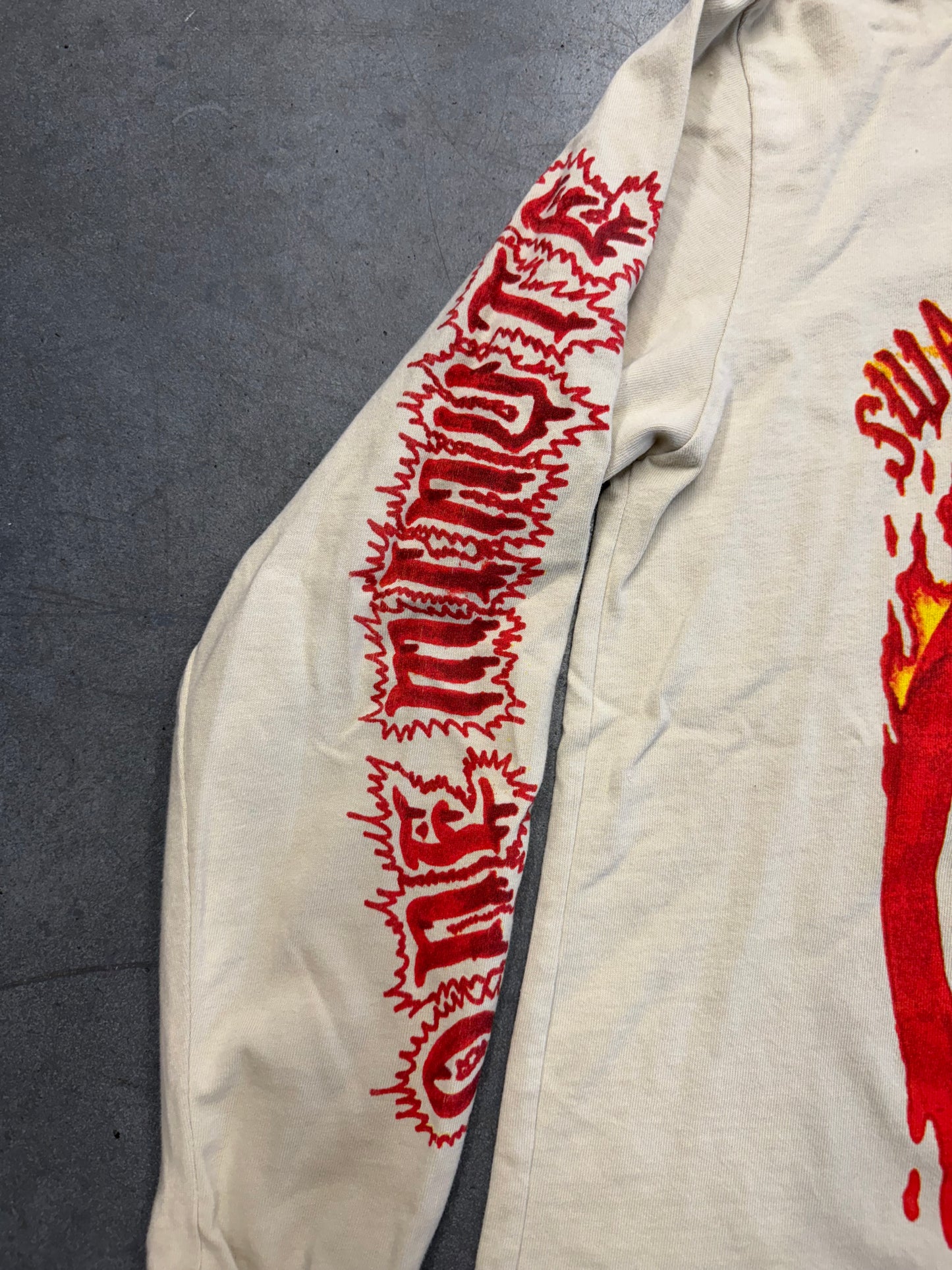 YEEZY SEASON 6 CROPPED XXXTENTACION SWALLOW THE HATE LONG SLEEVE TEE - BONE (M)