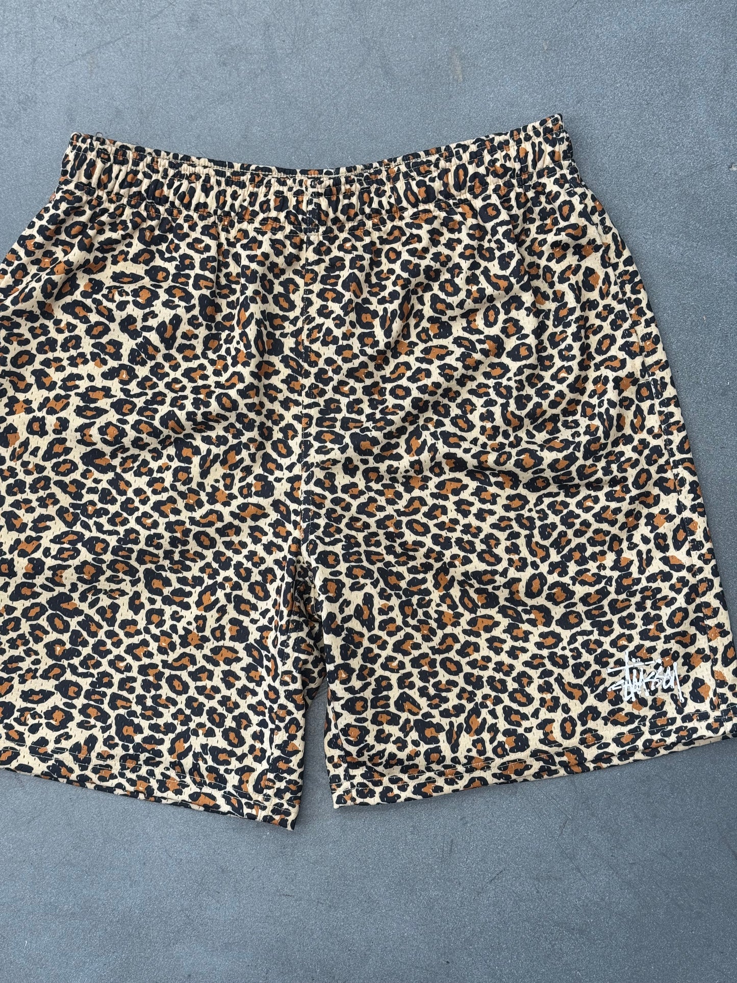 STUSSY LEOPARD PRINT MESH SHORTS