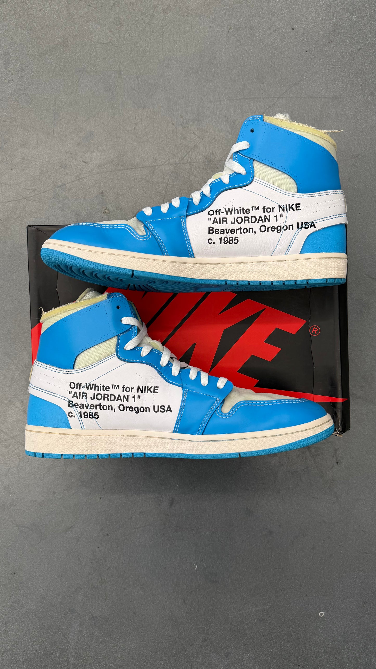 2018 OFF-WHITE X AIR JORDAN 1 RETRO HIGH OG "UNC"