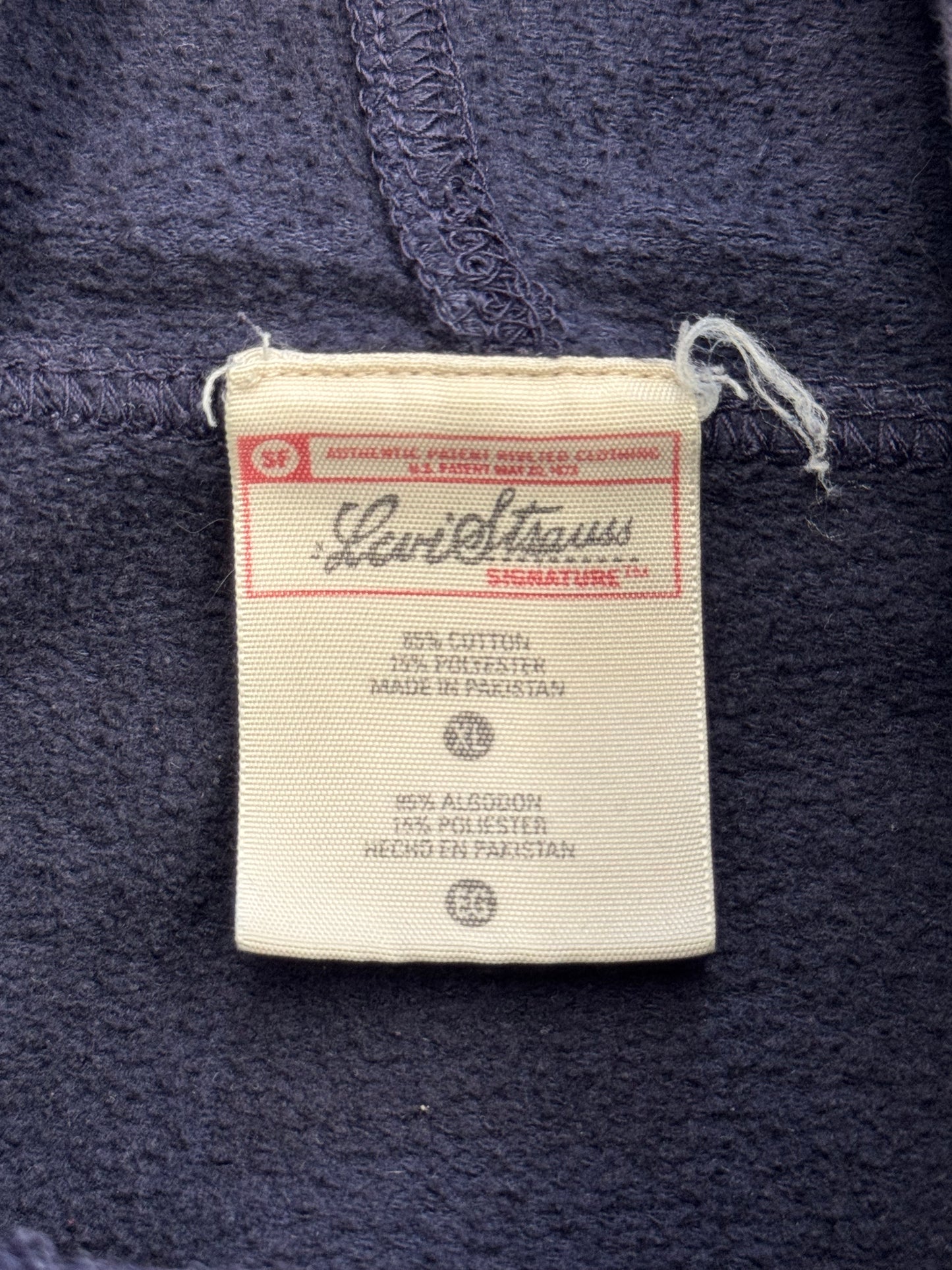 Y2K LEVI STRAUSS SIGNATURE DISTRESSED PULLOVER HOODIE