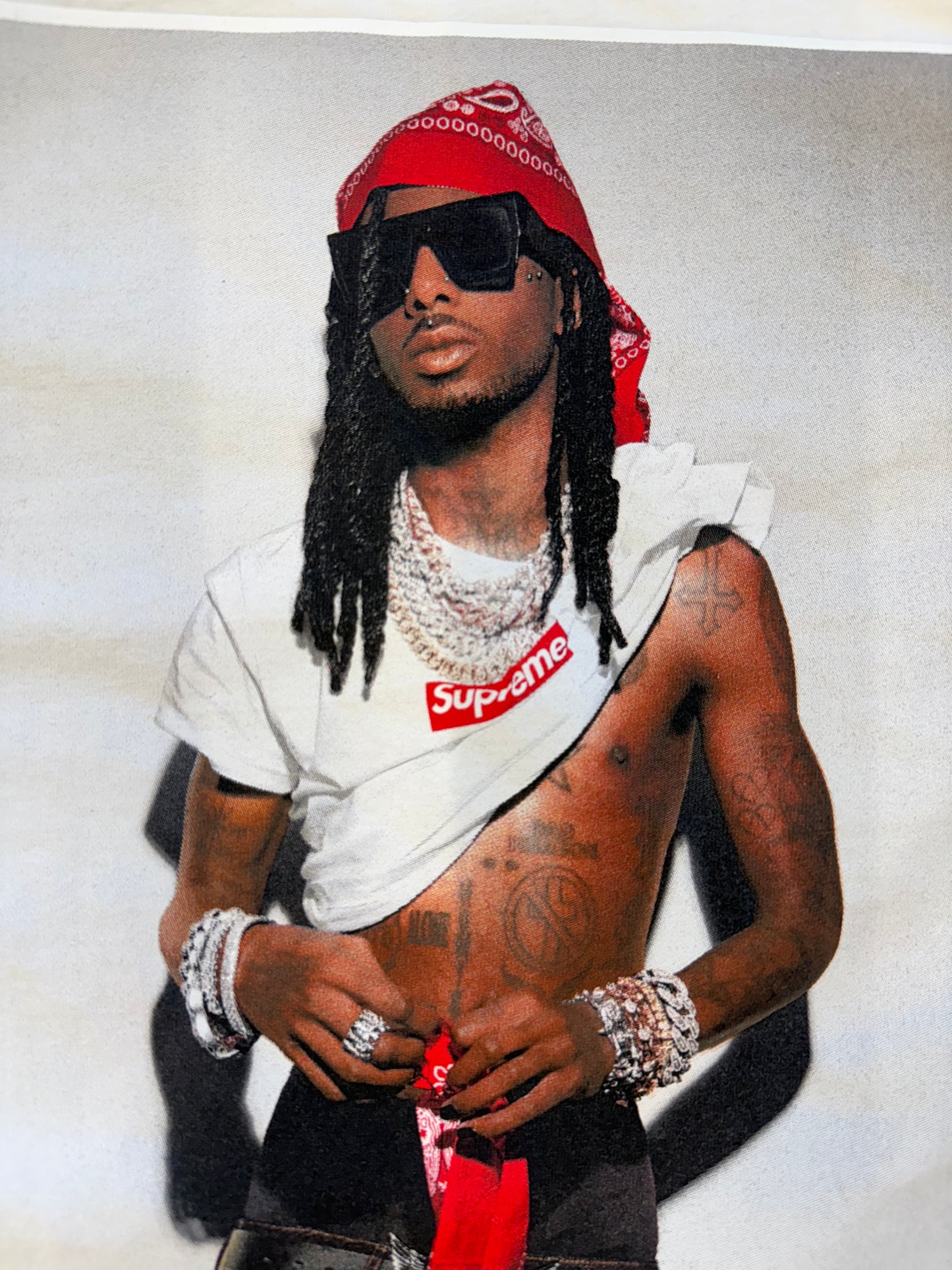 FW25 SUPREME PLAYBOI CARTI PHOTO TEE - WHITE (XL) (PRE-OWNED)