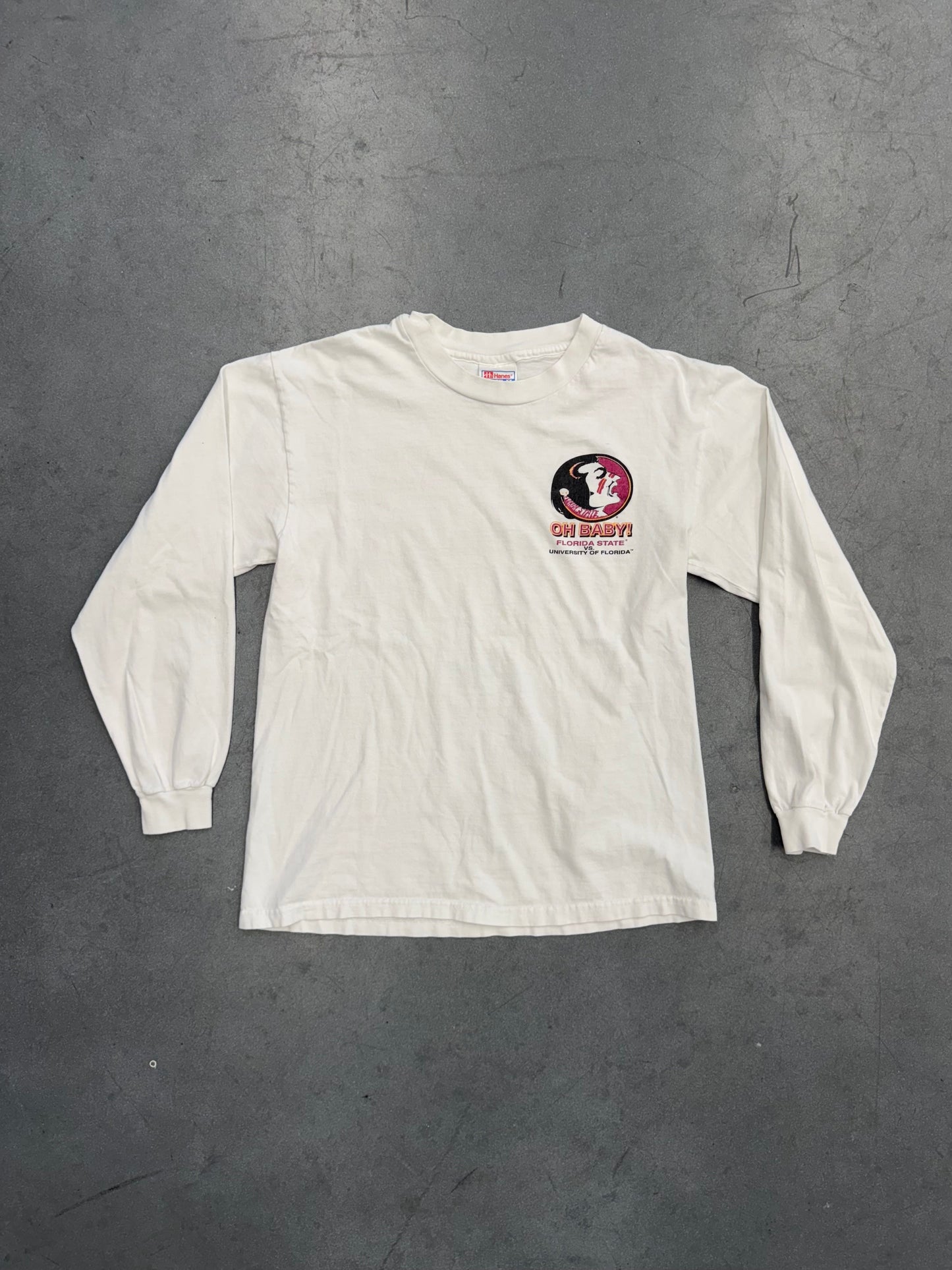 1996 OH BABY! FLORIDA STATE VS UNIVERSITY OF FLORIDA MULLET LS TEE (HANES TAG)