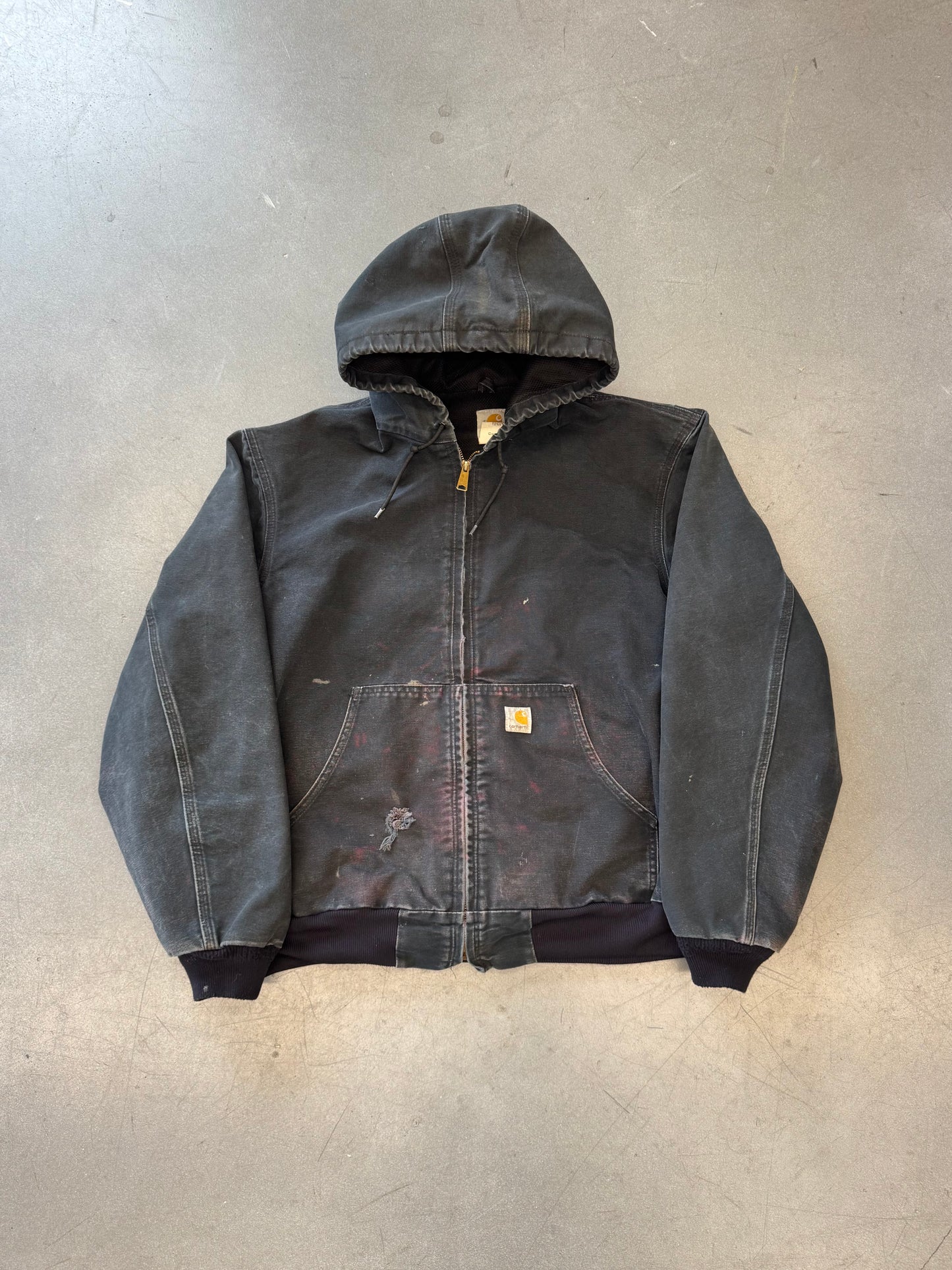 2000'S CARHARTT MESH-LINED CANVAS ZIP-UP WORK JACKET (J131BLK)