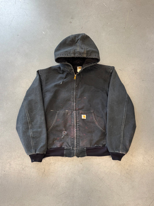 2000'S CARHARTT MESH-LINED CANVAS ZIP-UP WORK JACKET (J131BLK)