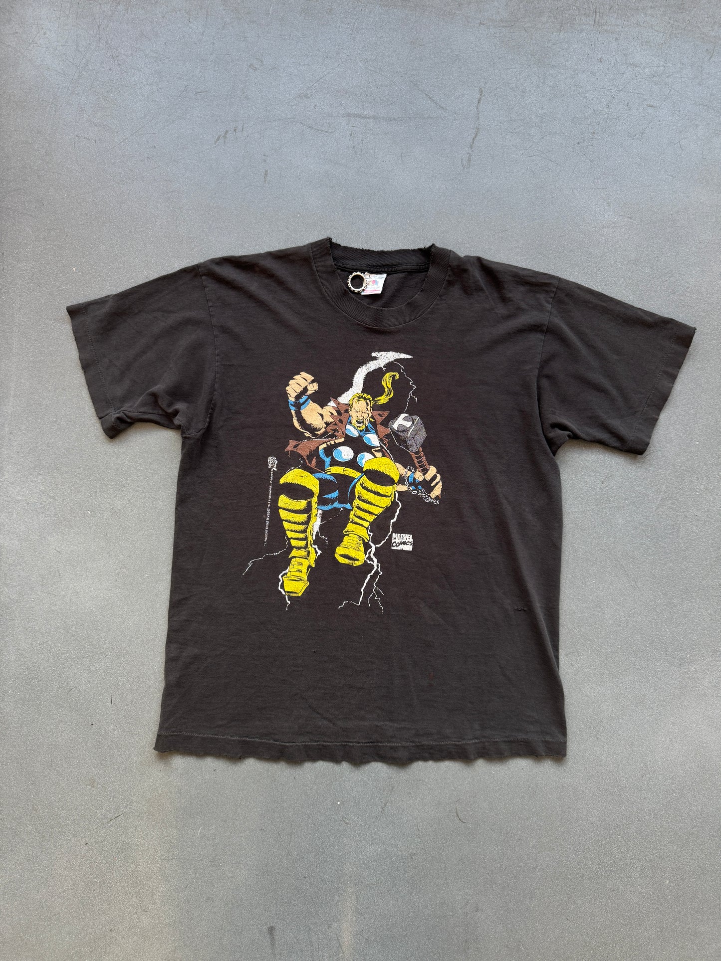1993 MARVEL COMICS THOR THUNDERSTRIKE DISTRESSED TEE (FOTL TAG) (CC)