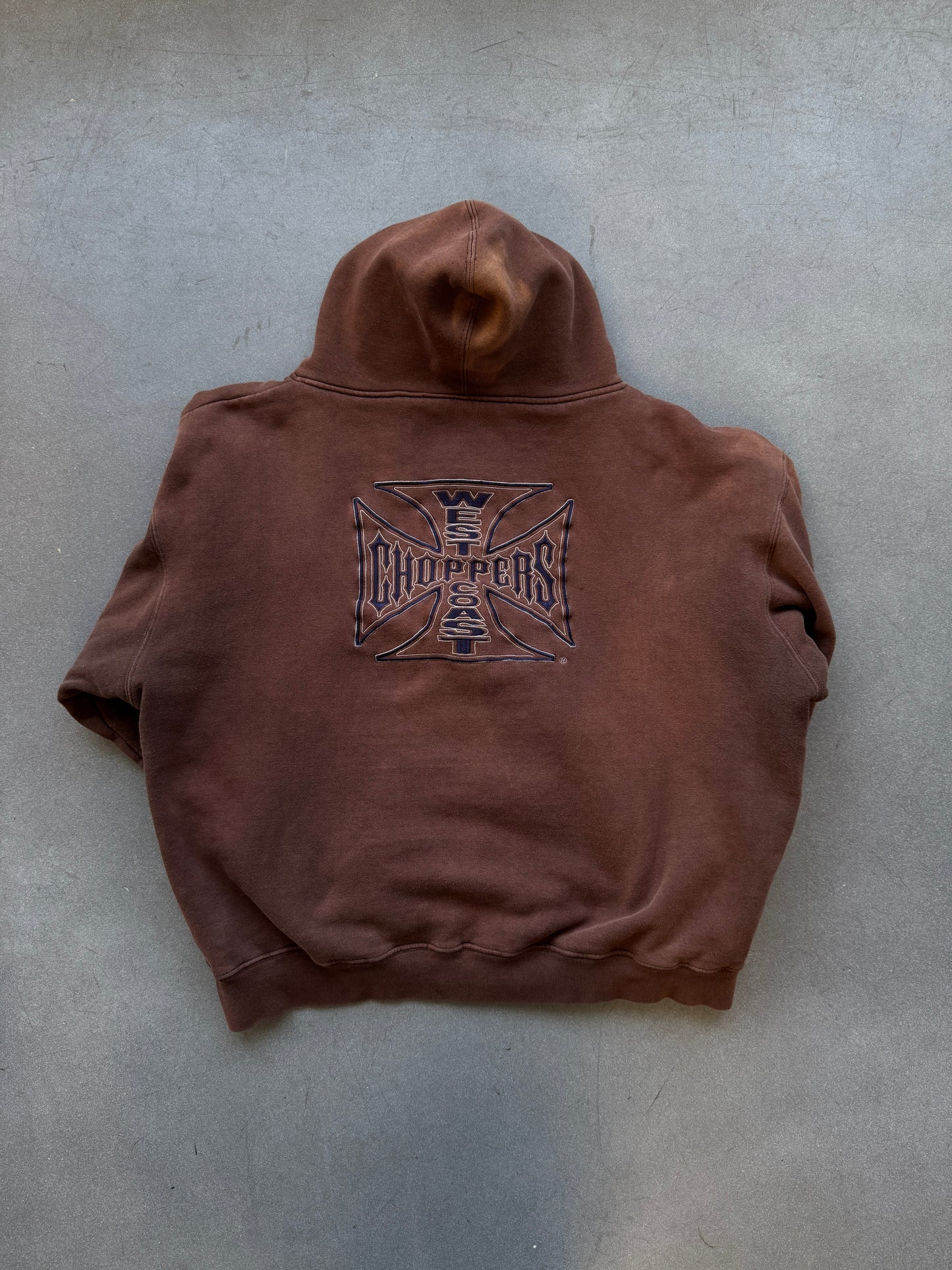 2000'S WEST COAST CHOPPERS WAFFLE LINED FULL ZIP HOODIE (JESSE JAMES TAG)