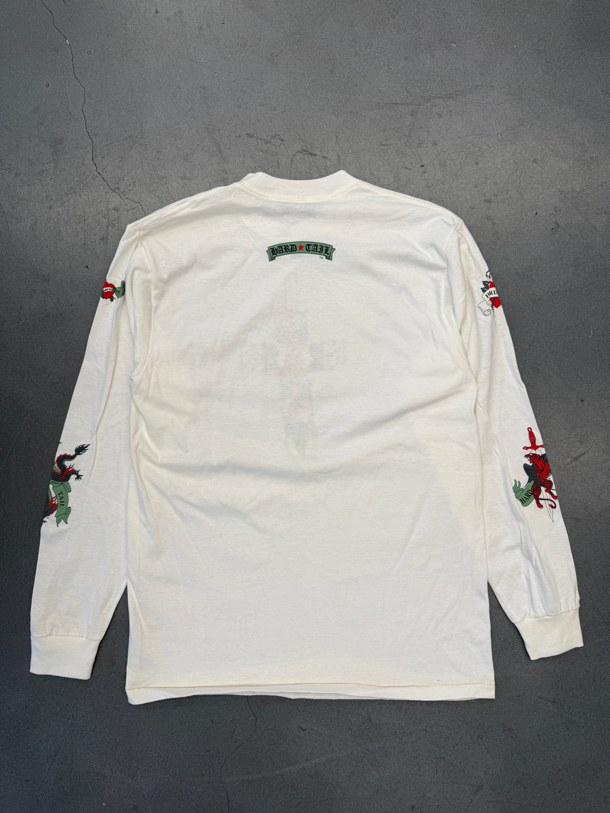 90S VINTAGE HARD TAIL CROSS TATTOO STYLE LONG SLEEVE TEE