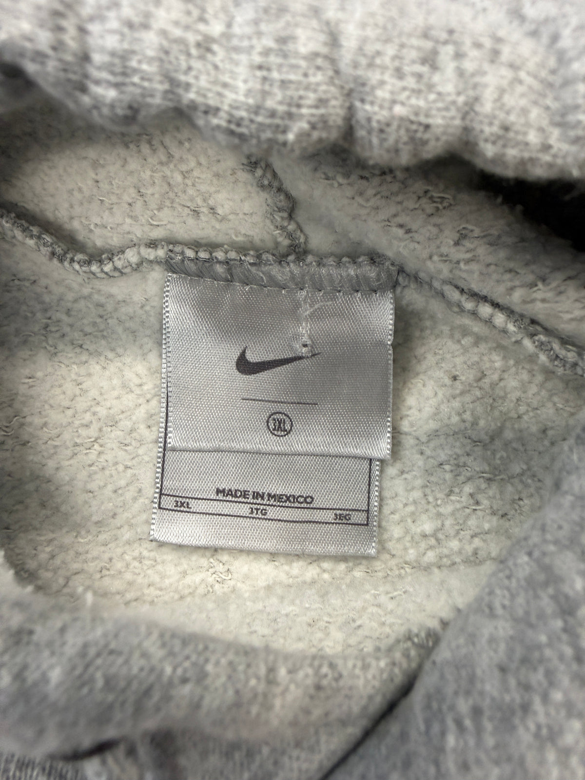 Y2K NIKE CENTER SWOOSH PULLOVER HOODIE - GREY (GREY TAG)