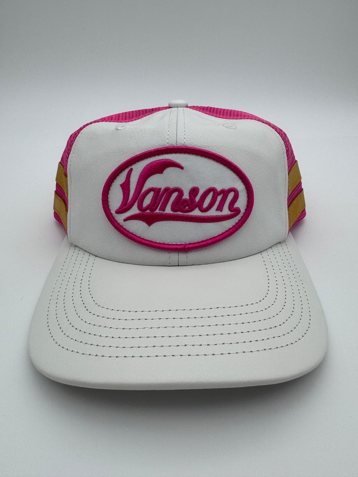 FW25 SUPREME VANSON LEATHERS MESH BACK 6-PANEL HAT - WHITE (NEW)
