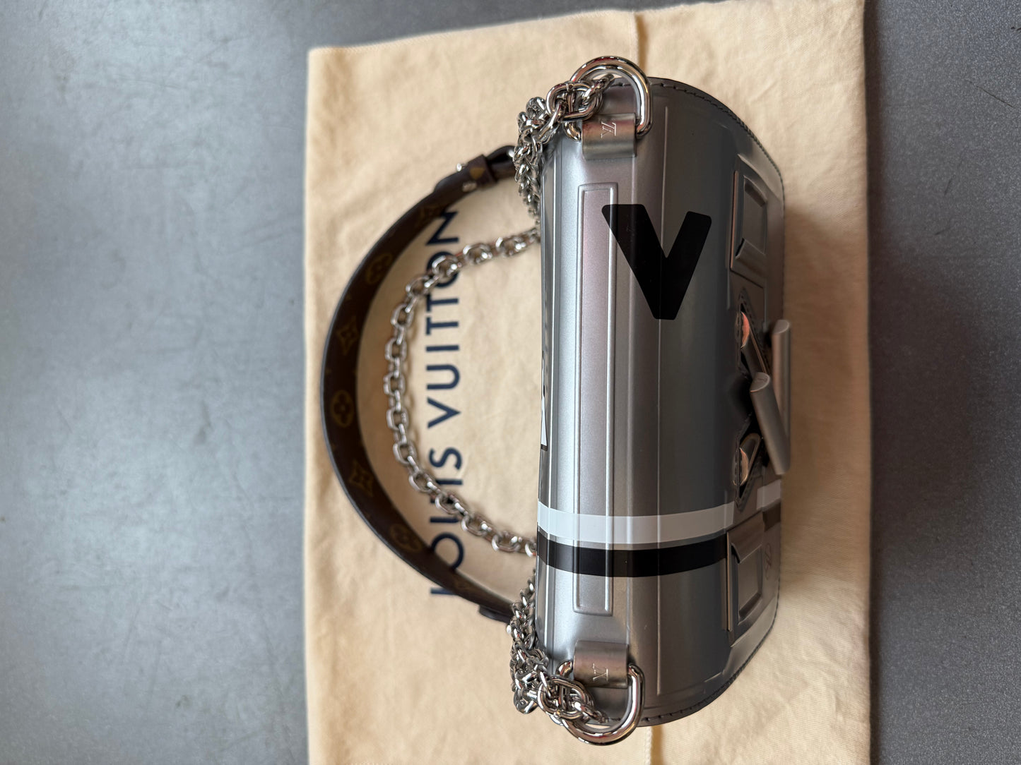 LOUIS VUITTON SPACE TWIST HANDBAG - SILVER (PRE-OWNED WITH DUSTBAG) (TANIA)