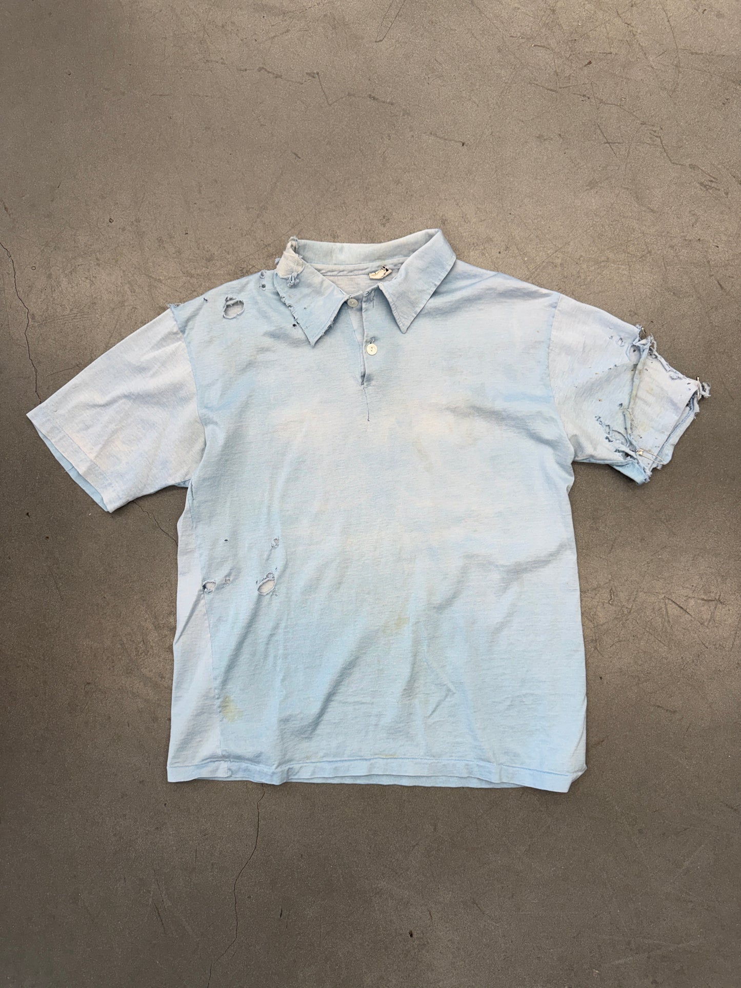 80S DISTRESSED BLANK POLO SHIRT (RENELLE TAG)