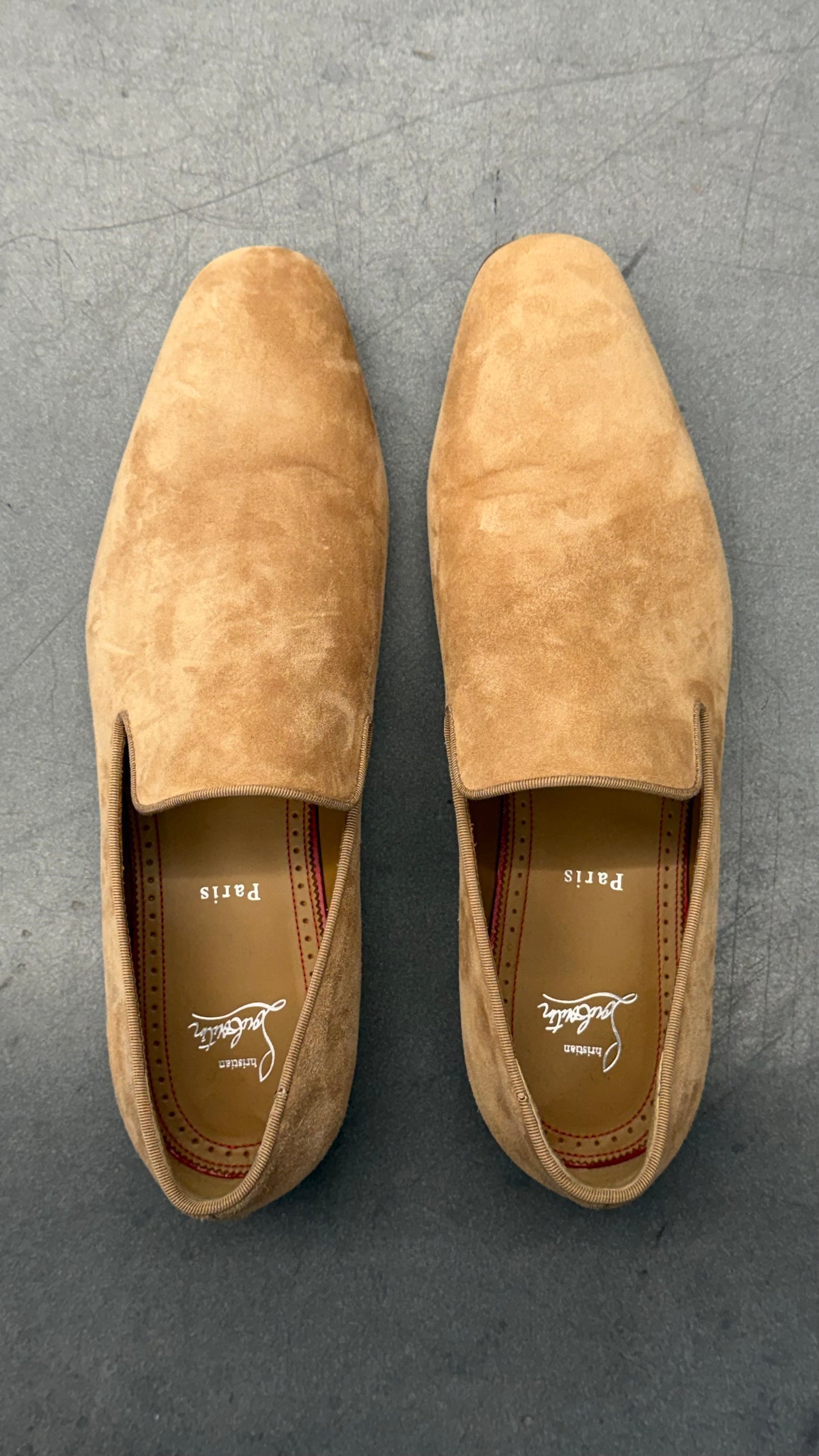 SIZE 44 CHRISTIAN LOUBOUTIN DANDELION FLAT 'LIONNE' MENS SHOES (W/BOX)