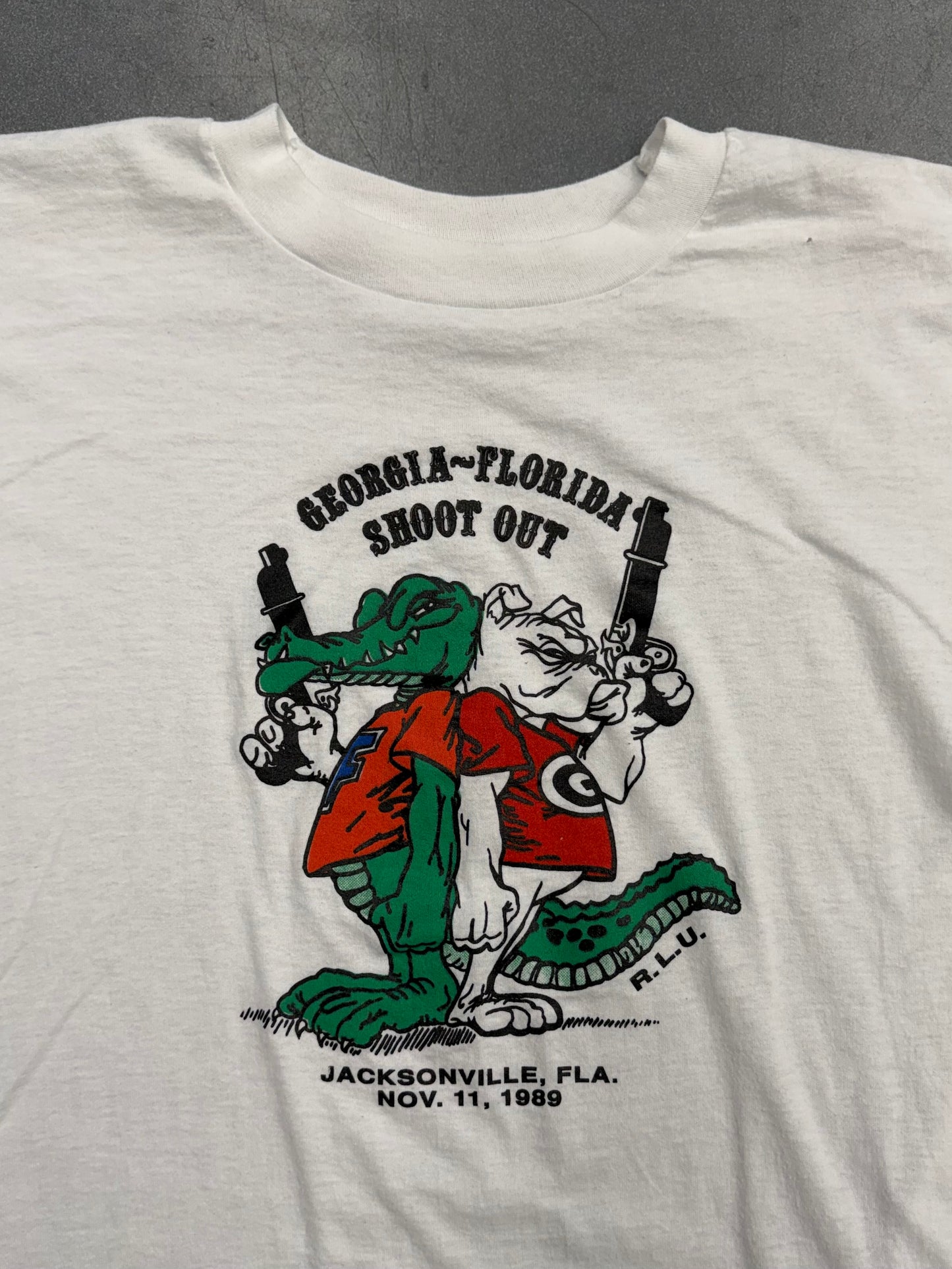 1989 GEORGIA ~ FLORIDA SHOOT OUT JACKSONVILLE NOV 11 TEE (SCREEN STARS TAG)