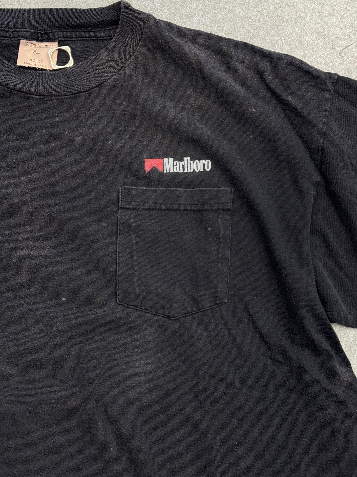 90S MARLBORO RANCH PARTY MULLET POCKET TEE (AMERICAN BORN TAG)