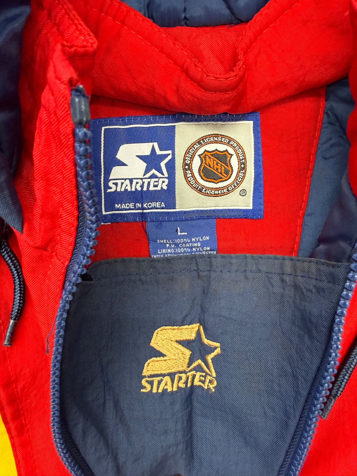 90S NHL FLORIDA PANTHERS STARTER HALF-ZIP PUFFER JACKET (GOLD EMBLEM)