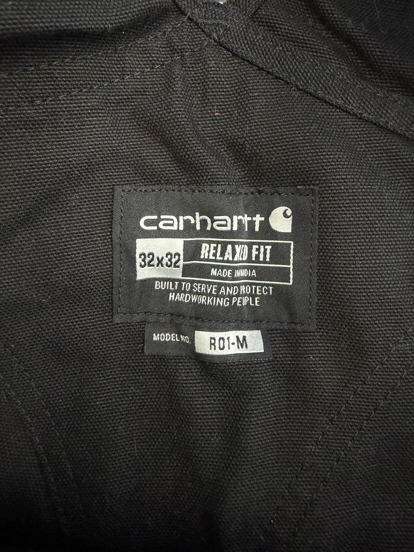 CARHARTT CANVAS OVERALLS - BLACK (32X32)