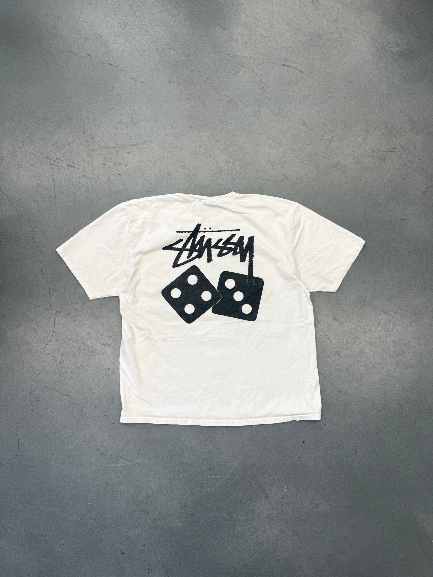 STUSSY DICE MULLET TEE (DOUBLE TAG MADE IN HONDURAS)