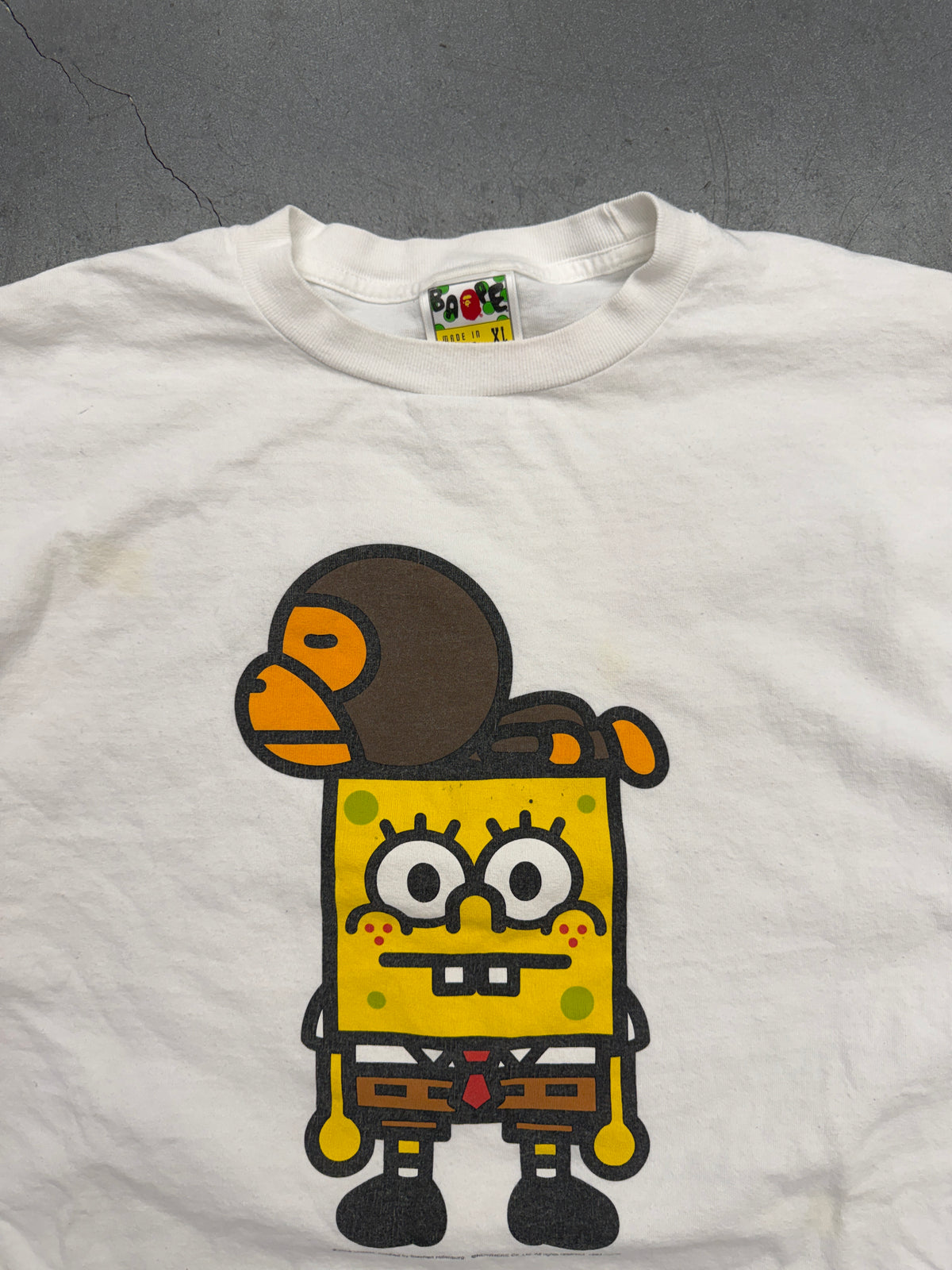 2008 BAPE A BATHING APE SPONGEBOB BABY MILO TEE