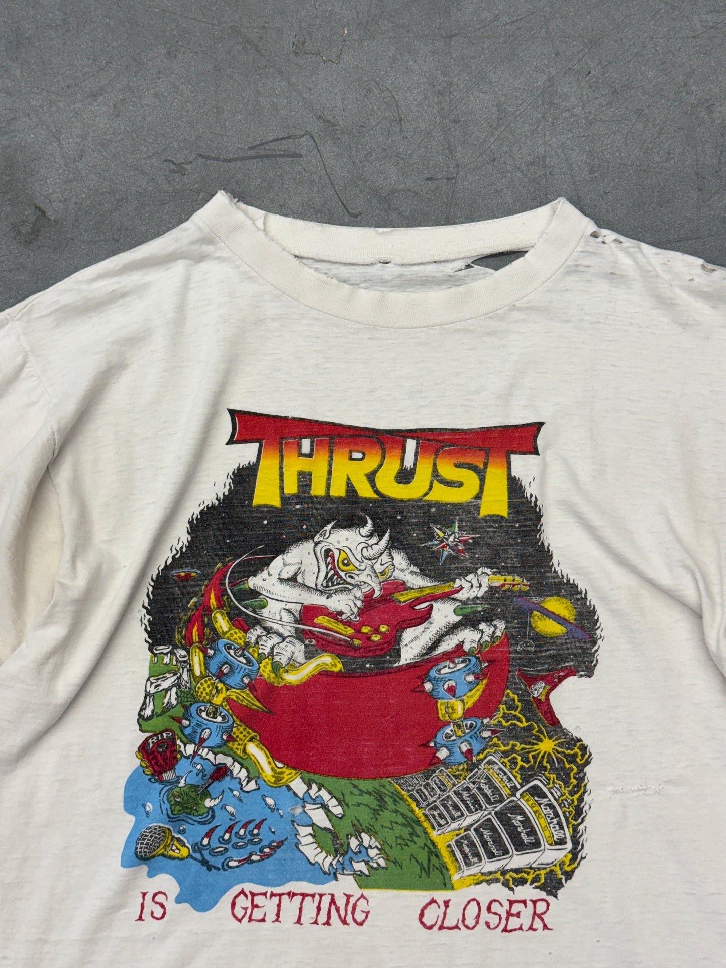 80S THRUST IS GETTING CLOSER DISTRESSED TEE (PULLED TAG)